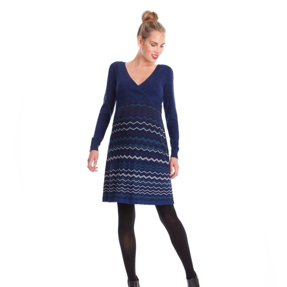 Seraphine Knitted Zigzag Maternity Dress Size 10 - Picture 1 of 9